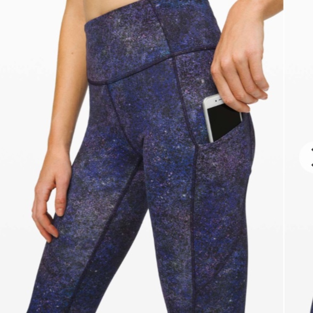 Lululemon fast and free cropped galaxy leggings